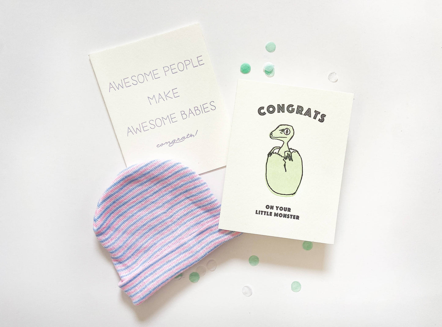 Steel Petal Press - Awesome Babies - Letterpress New Baby Parents Congrats Card