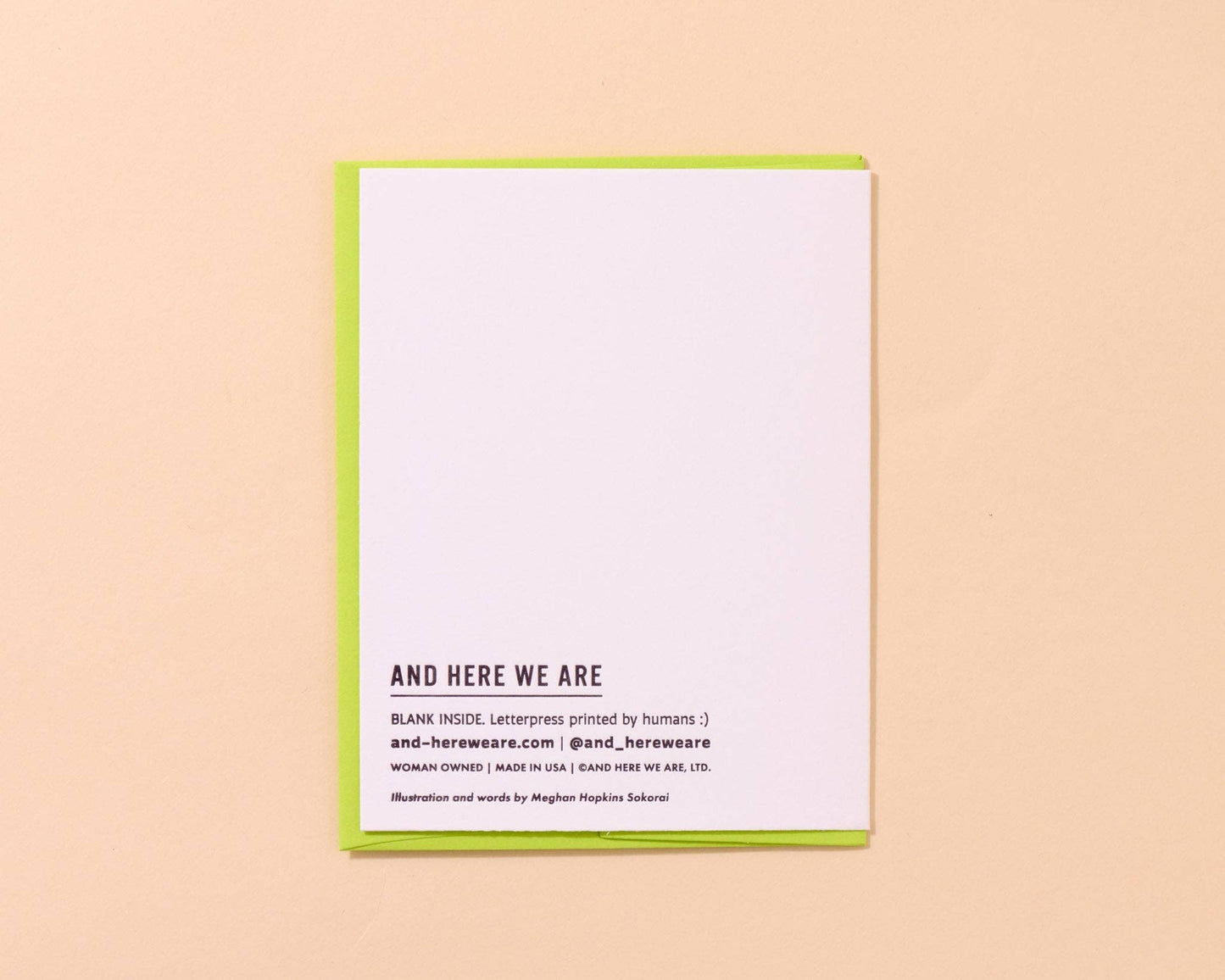 And Here We Are - Dilly Dally Pickle Letterpress Card - Love & Friendship, Foodie- Made in USA