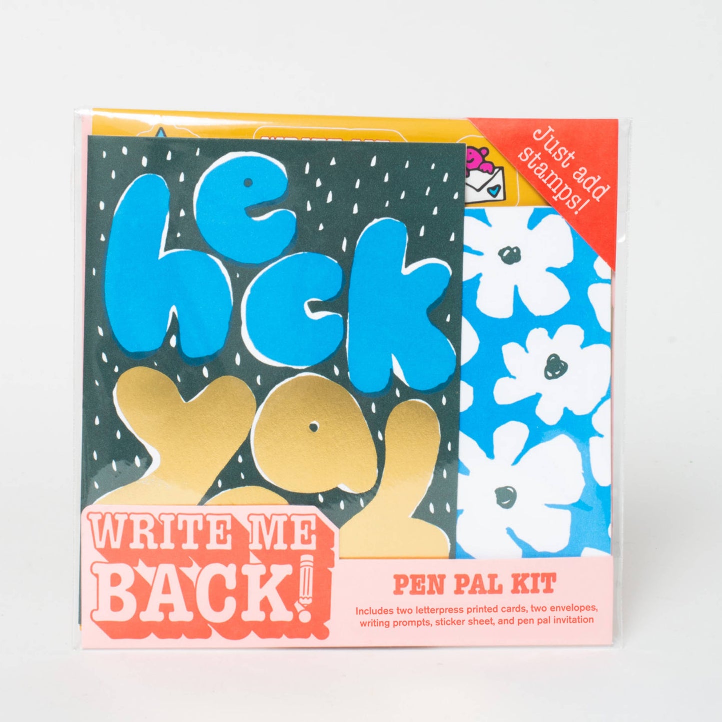 Egg Press - Heck Yeah + Flower Letter Writing Write Me Back Pen Pal Kit