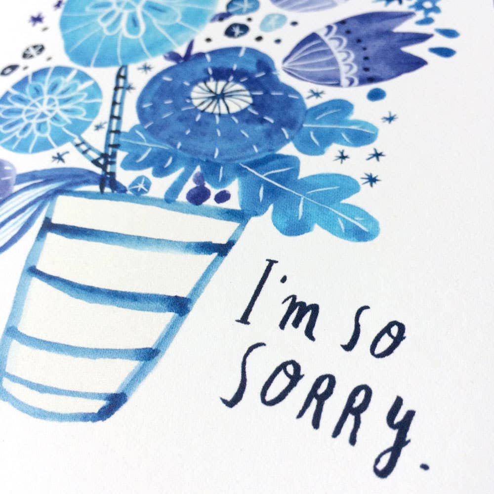 Honeyberry Studios - Blue Bouquet Sympathy Greeting Card
