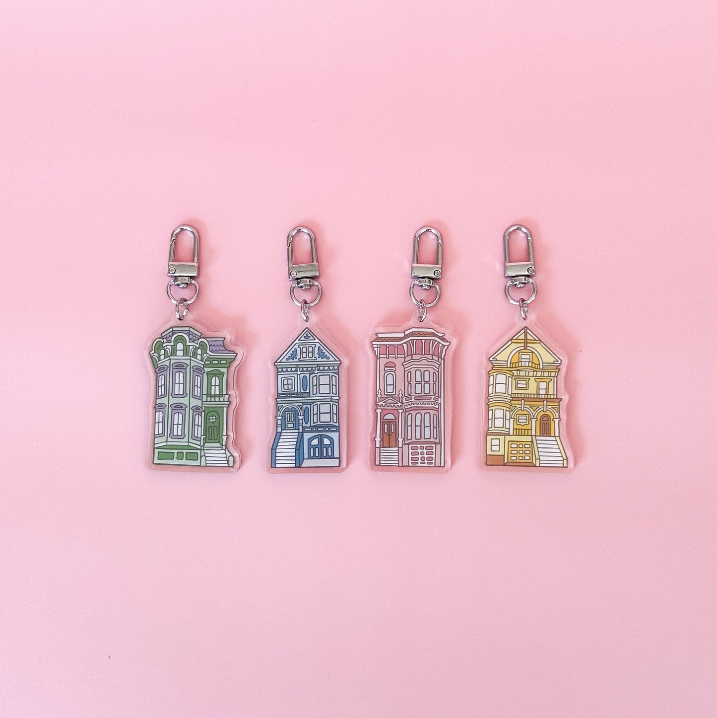 By Aleisha - Painted Lady Keychain: Blue
