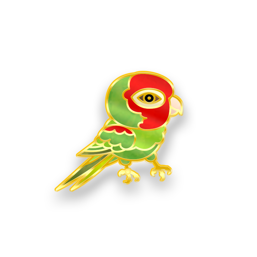 Observation Society - Red Masked Parakeet-Pin