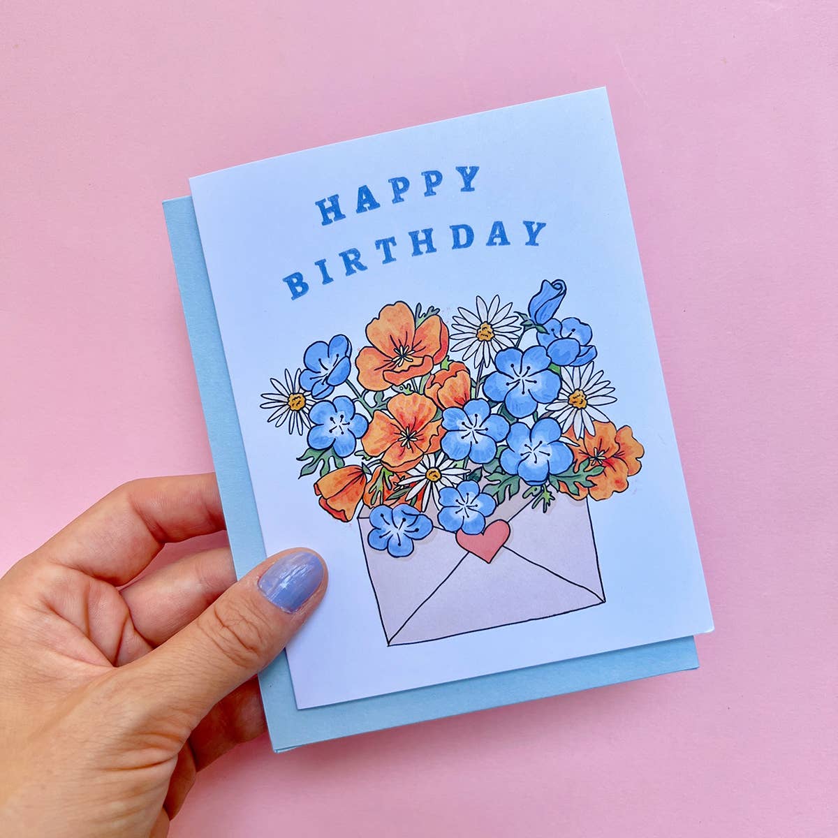 Brenna Daugherty Illustration - California Wildflowers Envelope Birthday Card
