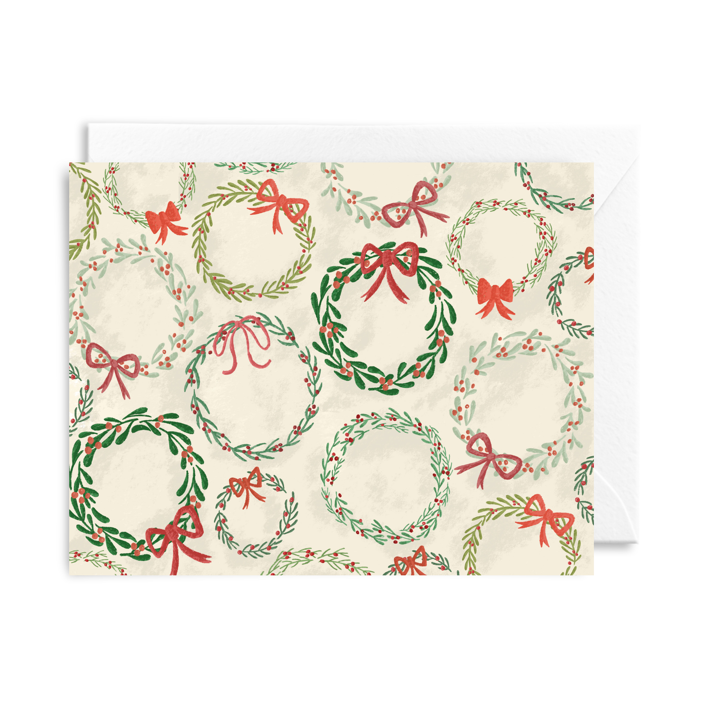 Courtney Beyer Design - Christmas Holiday Wreaths Card | Boxed Set of 8