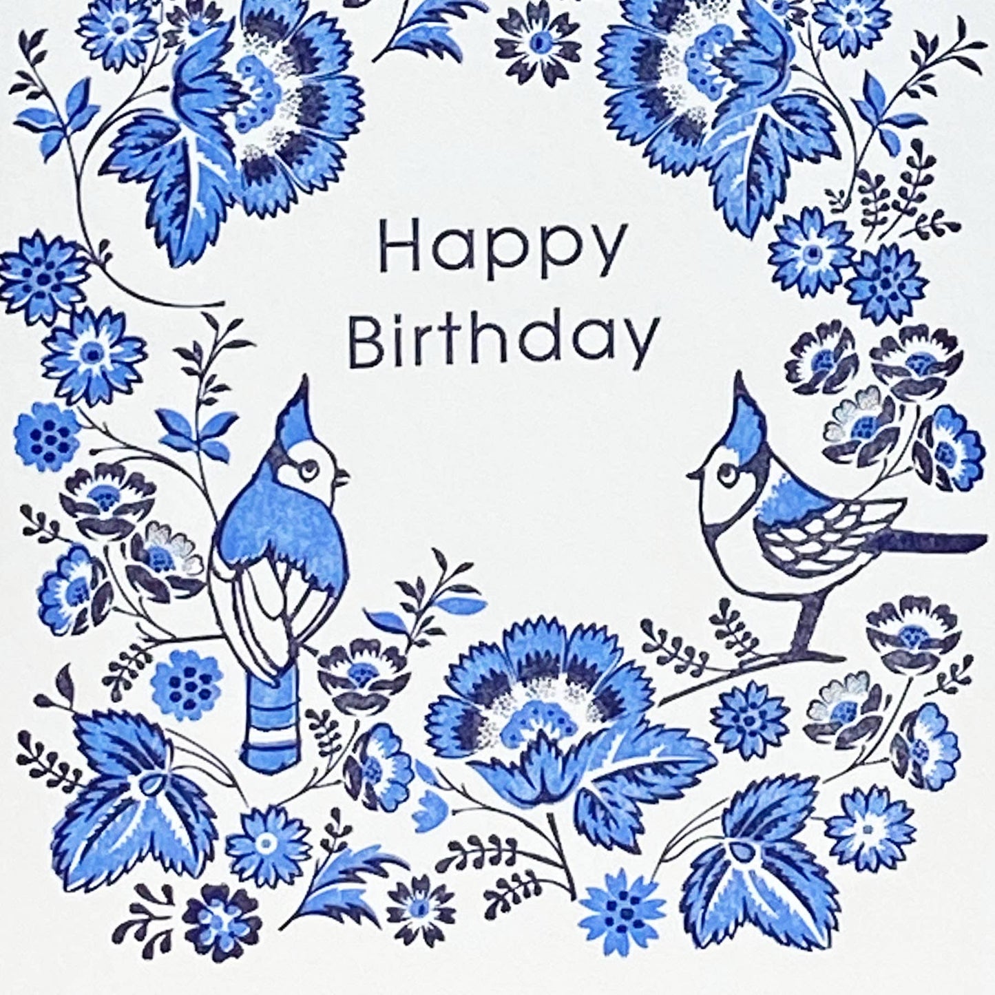 Ilee Papergoods - Bluejay Happy BD Letterpress A2 card