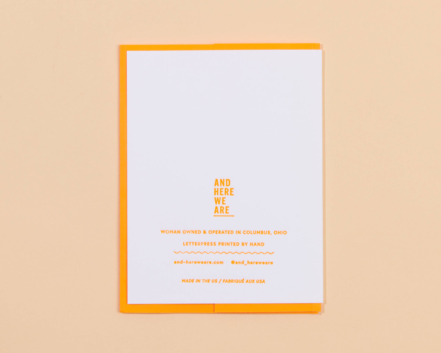 And Here We Are - Congrats Letterpress Greeting Card- Made in USA