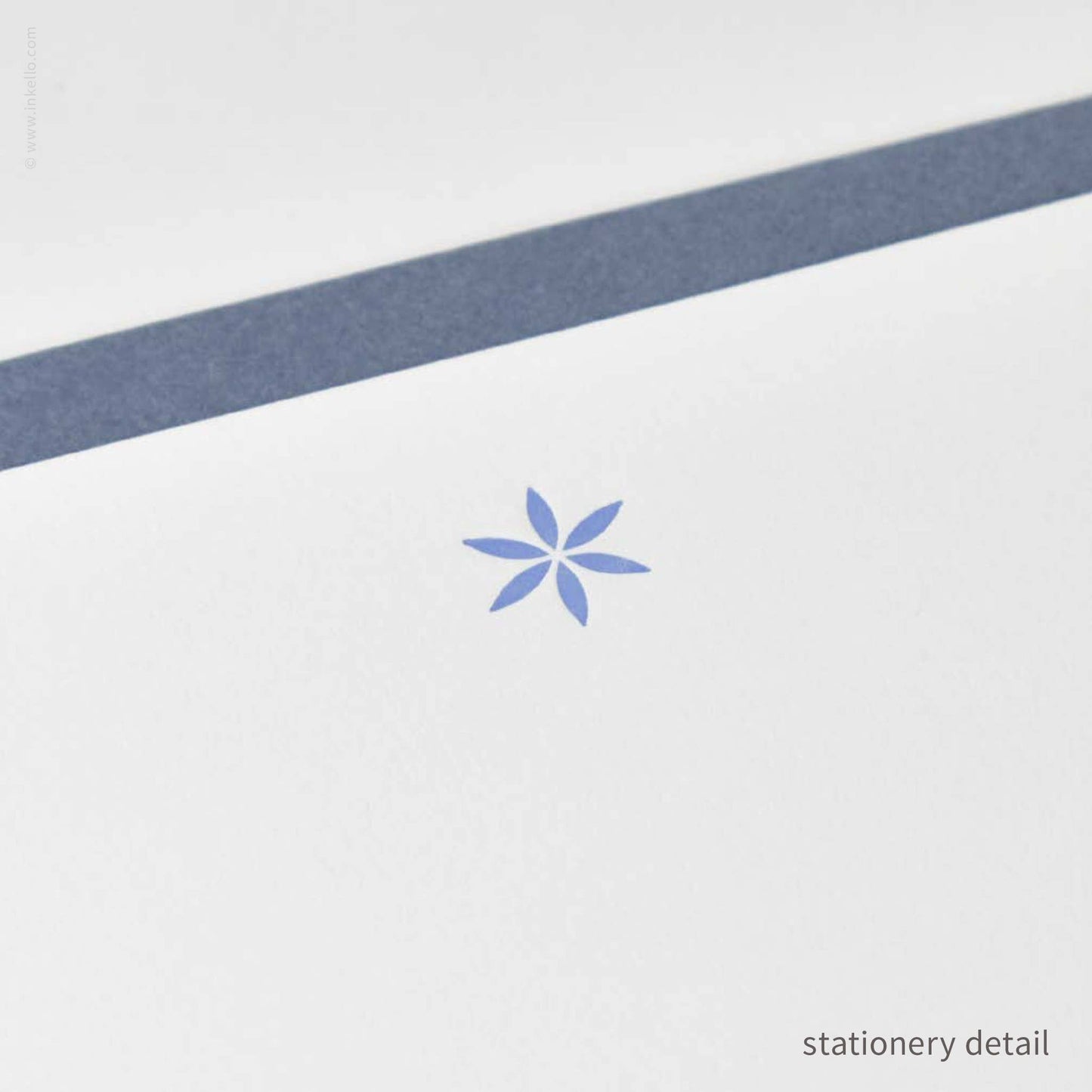 Inkello Letterpress - Stationery Set with Little Periwinkle Flower (#472)