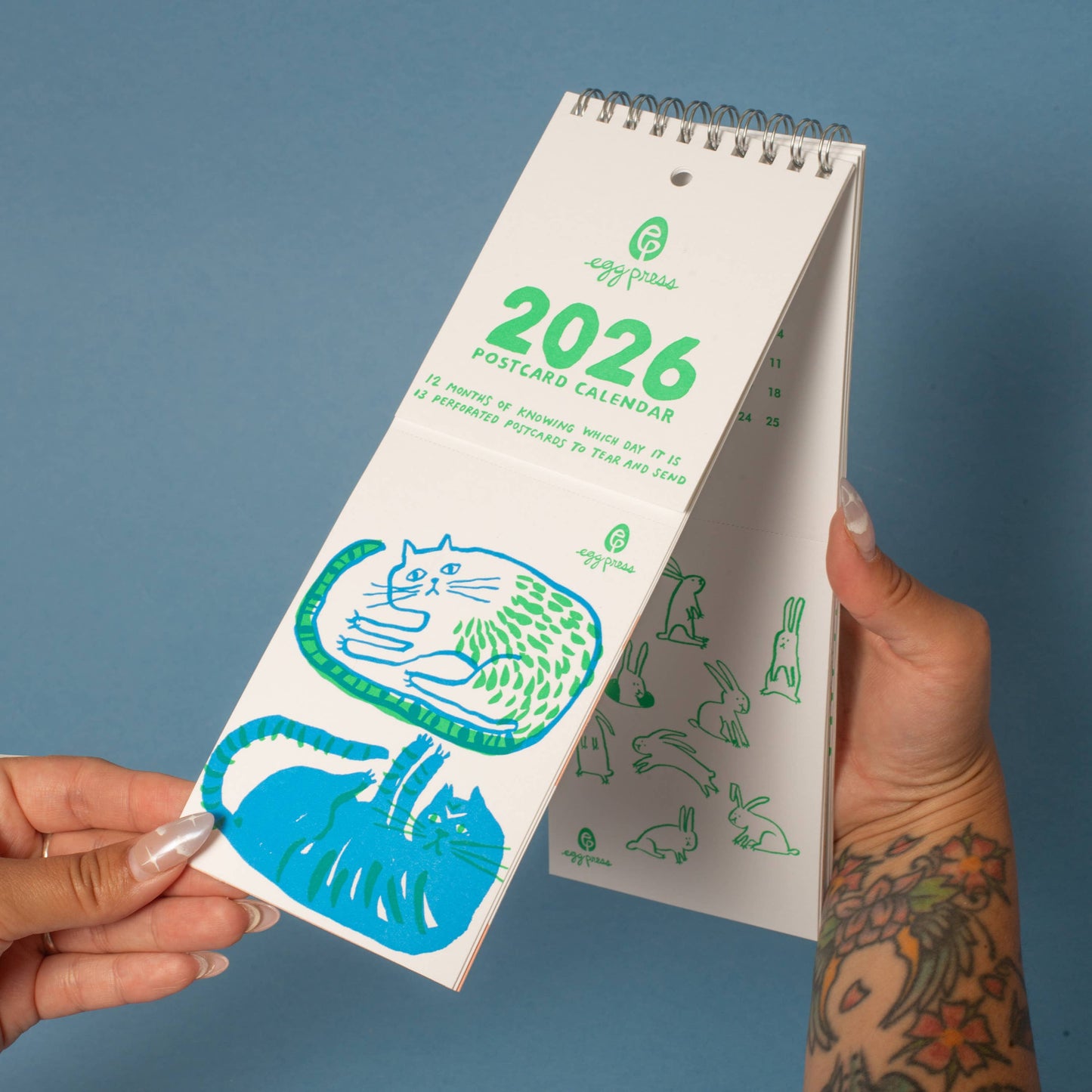 Egg Press Manufacturing - 2026 Letterpress Postcard Wall Calendar