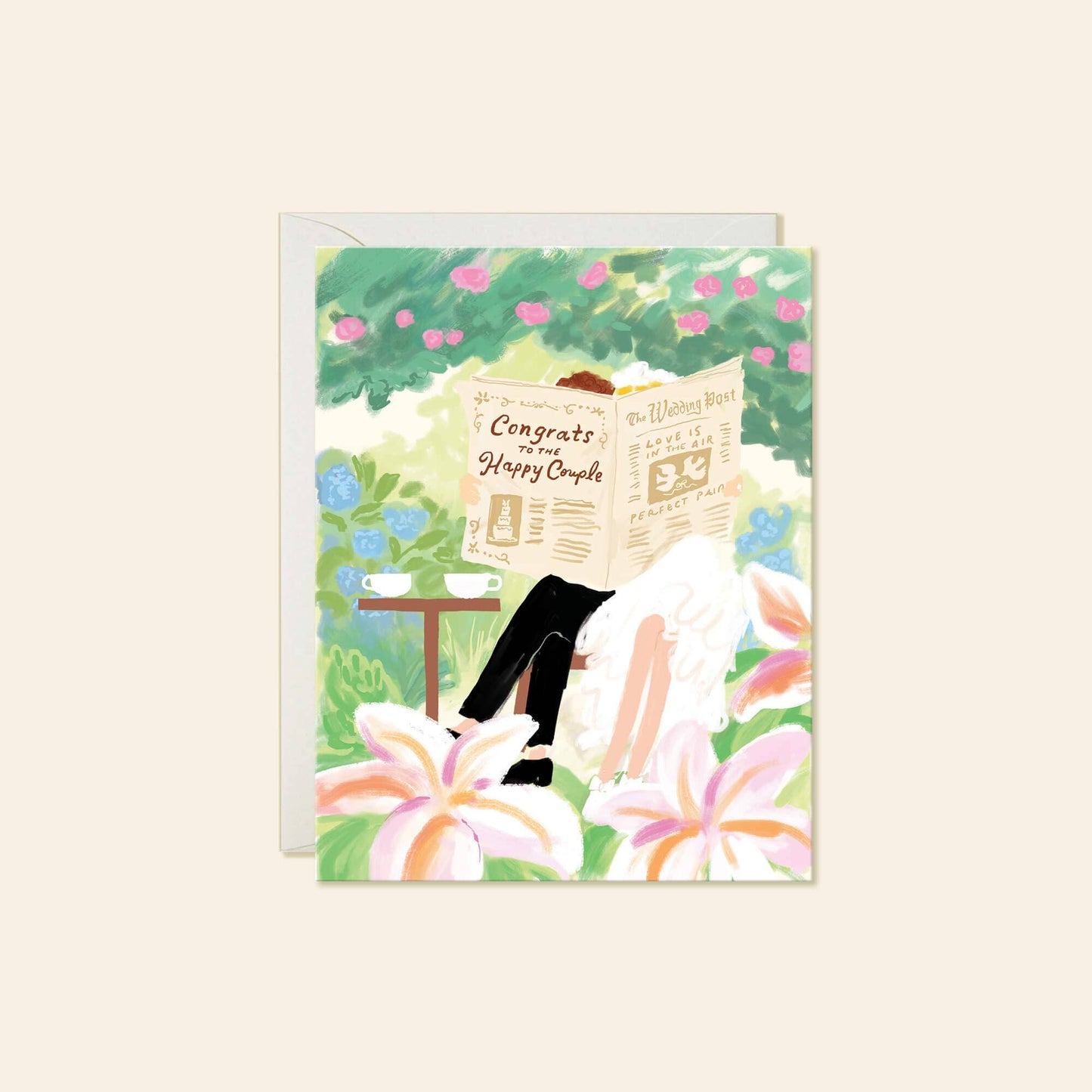 Karen Schipper - Wedding Newspaper – Elegant Wedding Congratulations Card