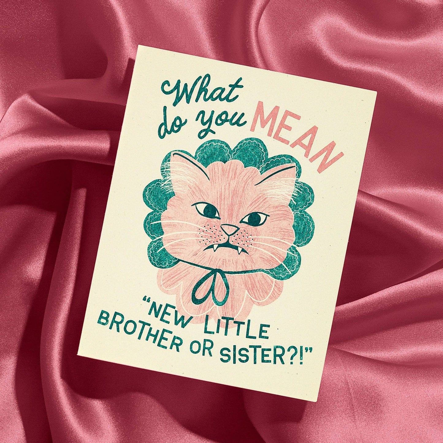 Bromstad Printing Co. - New Little Brother or Sister - Risograph Baby Card