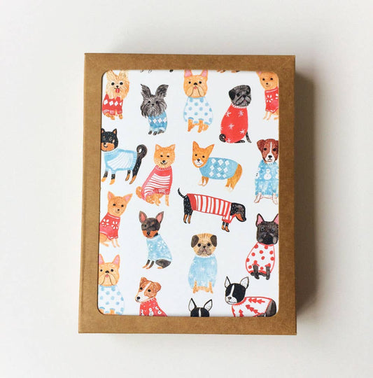 Honeyberry Studios - Dogs in Sweater Holiday Greeting Card