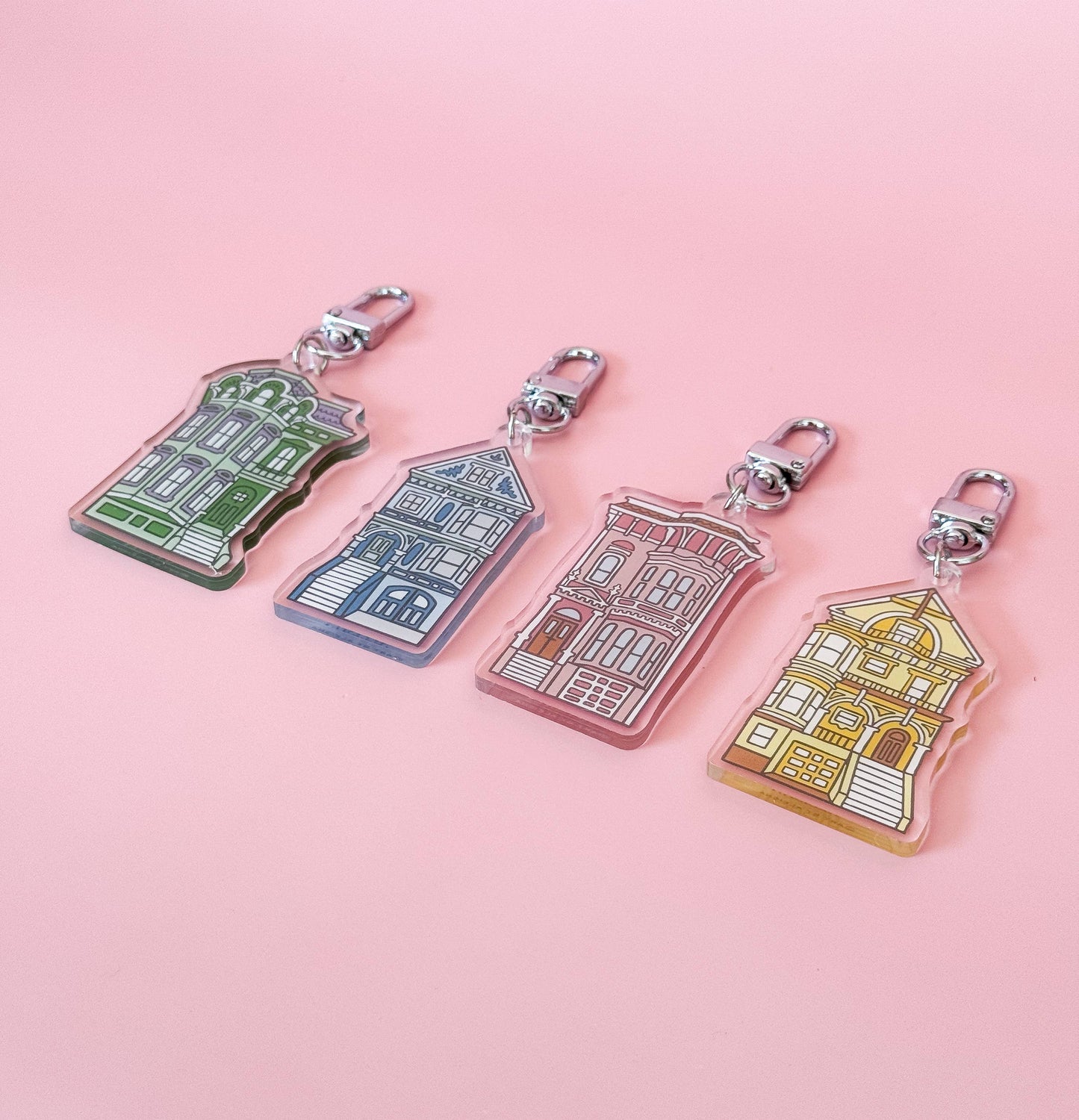 By Aleisha - Painted Lady Keychain: Pink