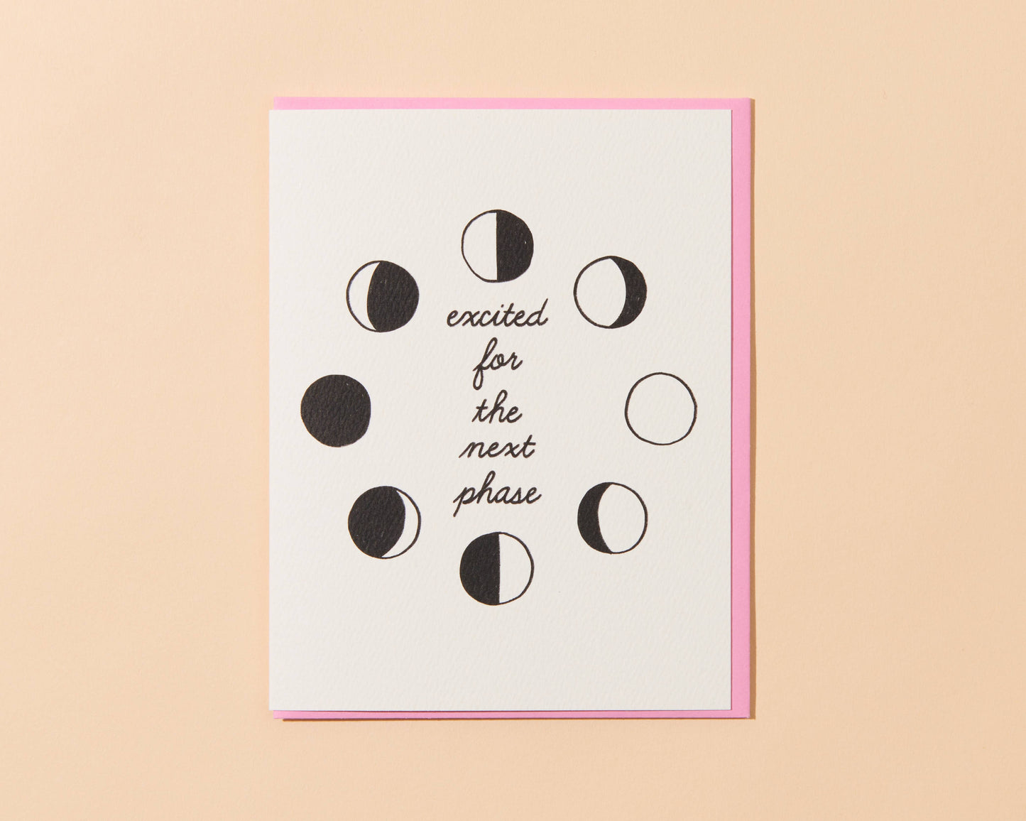 And Here We Are - Moon Phase Congrats Greeting Card