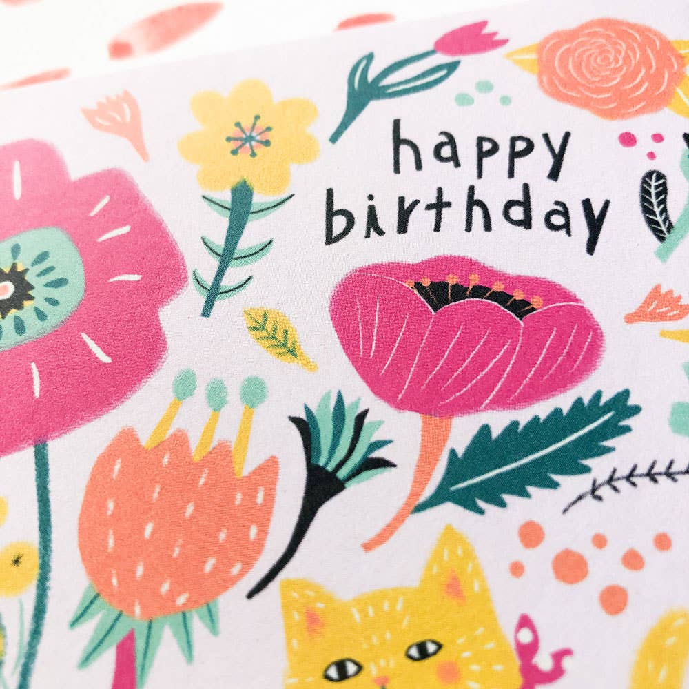 Honeyberry Studios - Cat on Bicycle Birthday Greeting Card