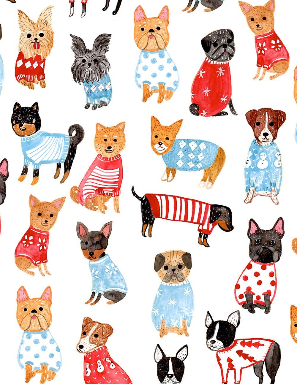 Honeyberry Studios - Dogs in Sweater Holiday Greeting Card