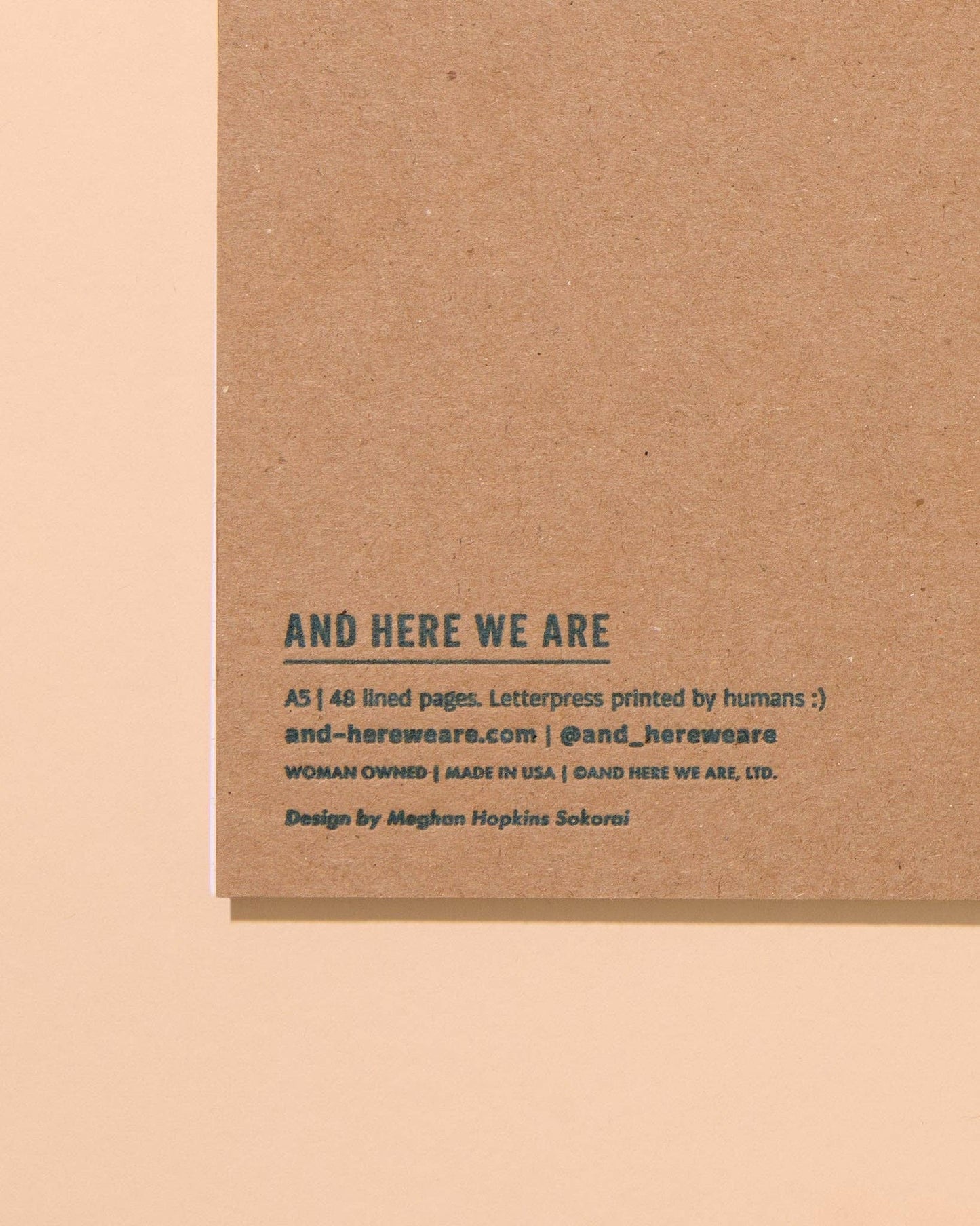 And Here We Are - Strawberry Letterpress Spiral Notebook - Made in USA