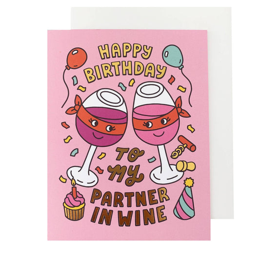 The Social Type - Partner in Wine Birthday Card