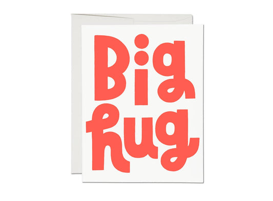 Red Cap Cards - Big Hug encouragement greeting card: Singles