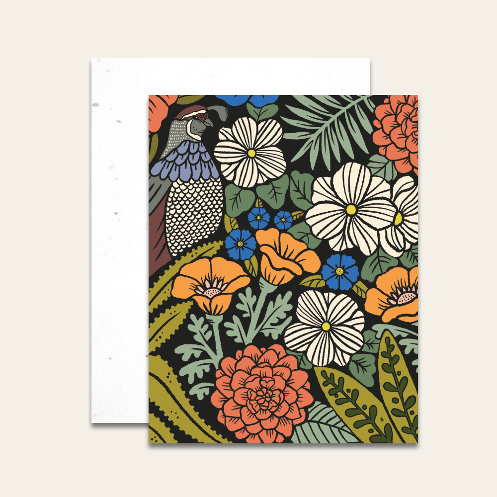 Hollis Callas - Quail Time | Greeting Card
