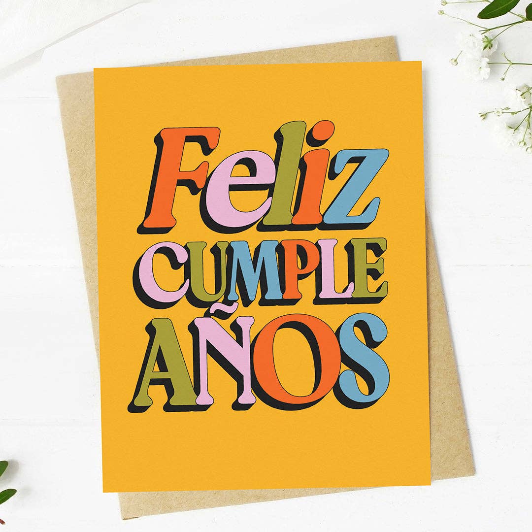 Big Moods - Feliz Cumpleaños Text Spanish Birthday Card