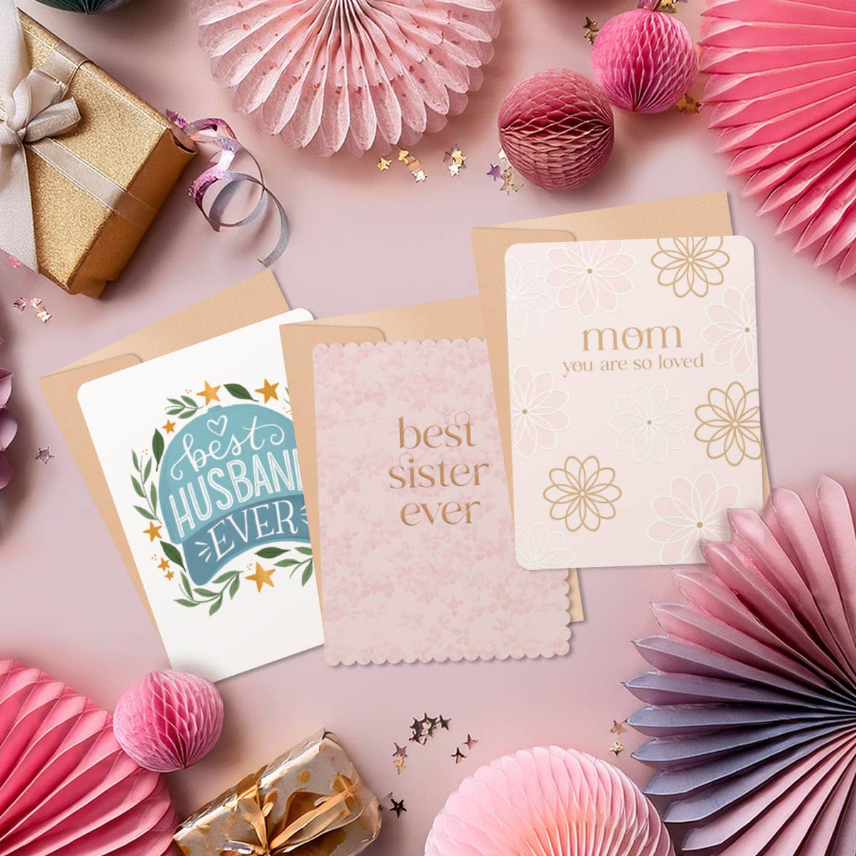 Willow & Ivy Press - Best Sister Ever Pastel Pink Floral Birthday Card