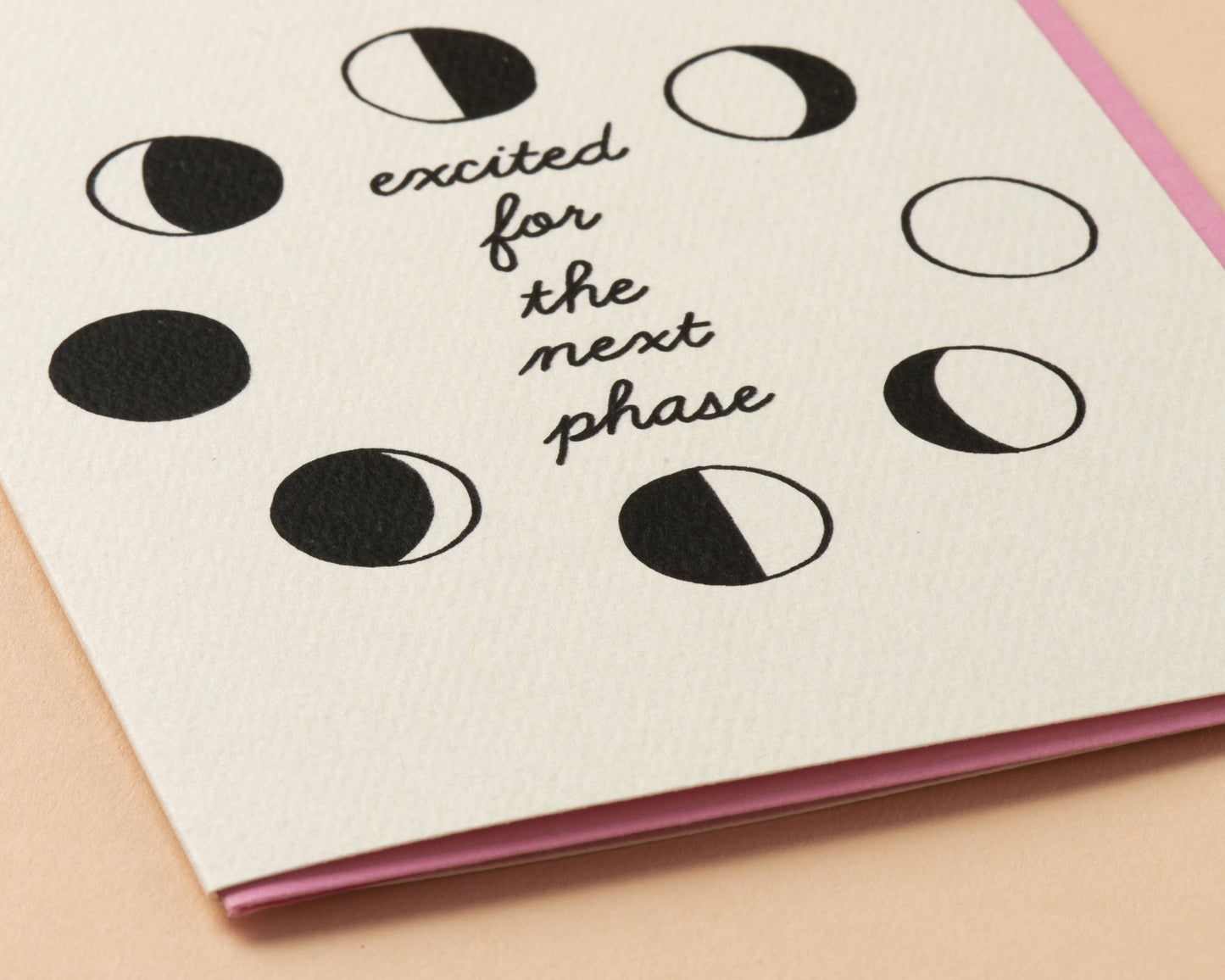 And Here We Are - Moon Phase Congrats Greeting Card