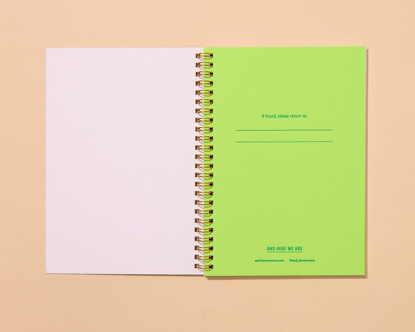 And Here We Are - Strawberry Letterpress Spiral Notebook - Made in USA