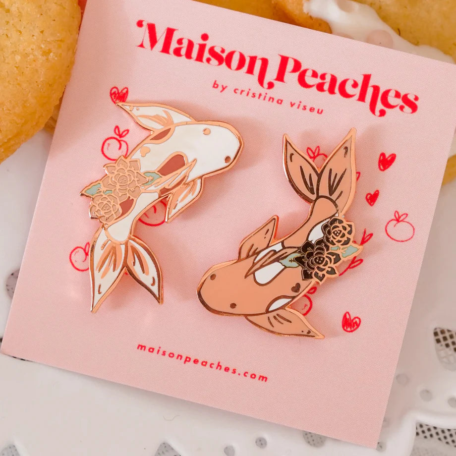Maison Peaches - Always Together Pink and White Koi Fish Duo Set