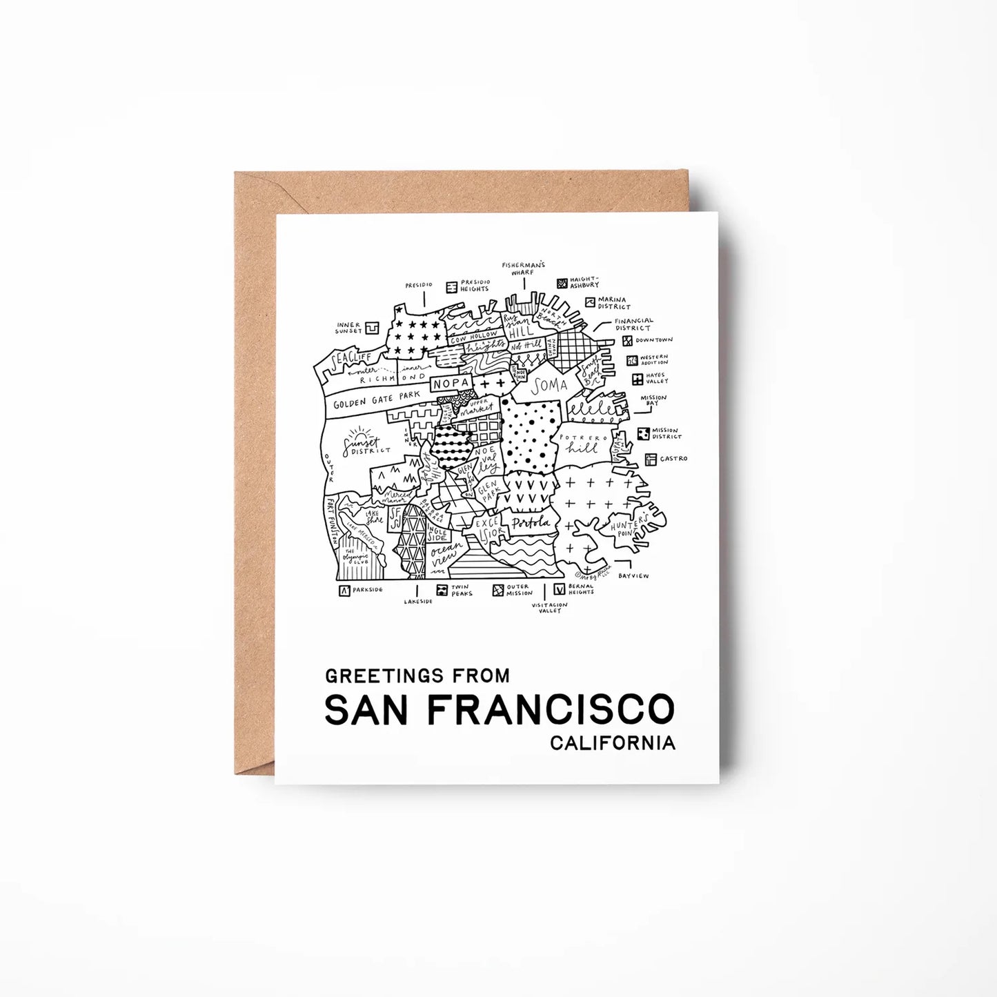 By Aleisha - San Francisco Map Greeting Card (Blank)