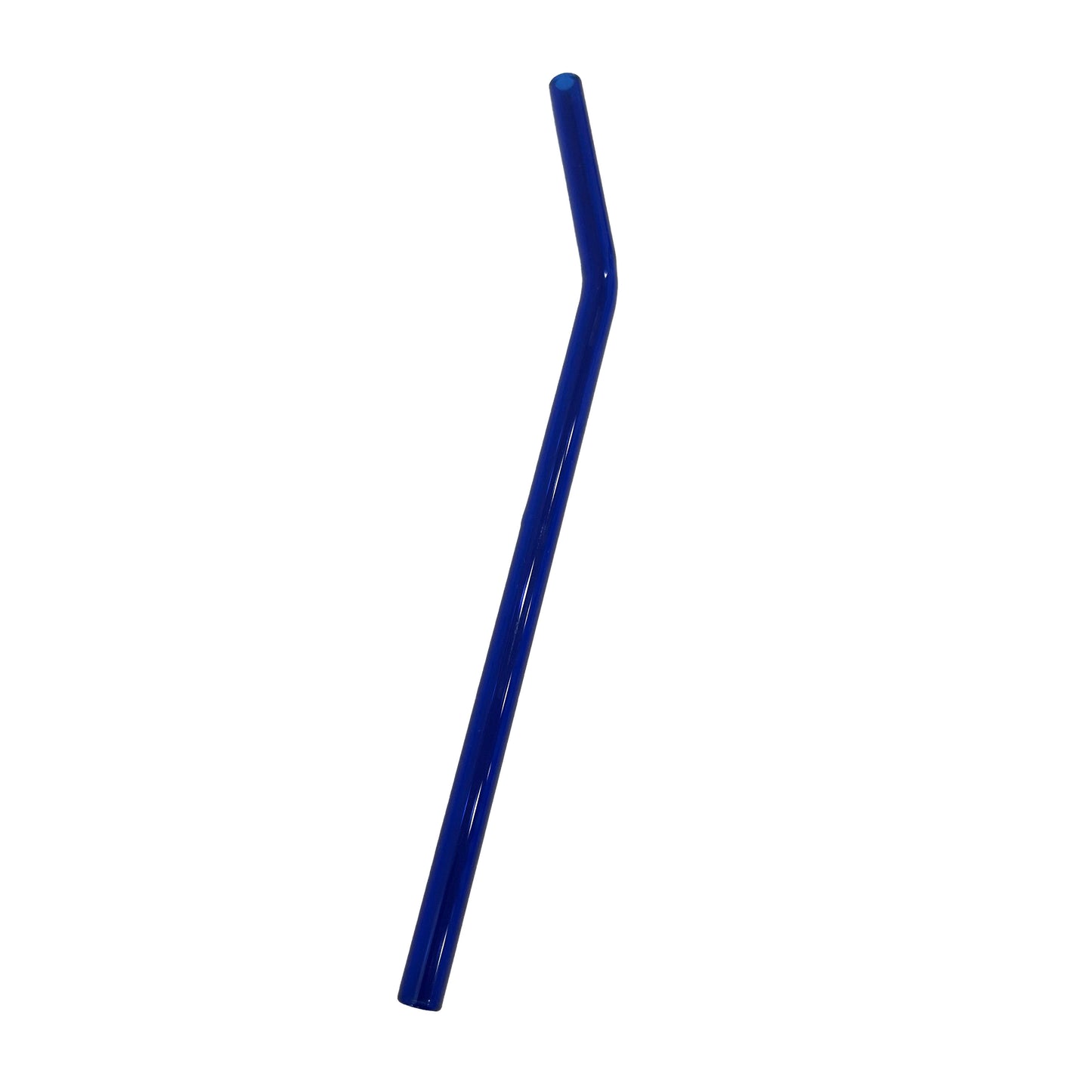 Oak Shore - 8" Tinted Bent Glass Straw: Blue