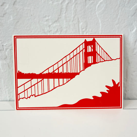 Anne Breedlove - GG Bridge Postcard - Red