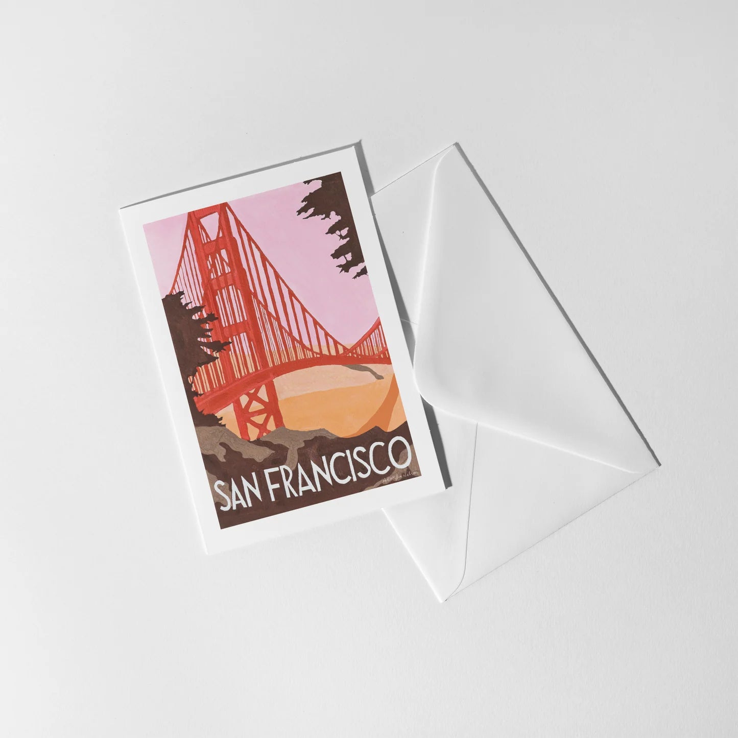 By Aleisha - Golden Gate Travel Poster Greeting Card (Blank)