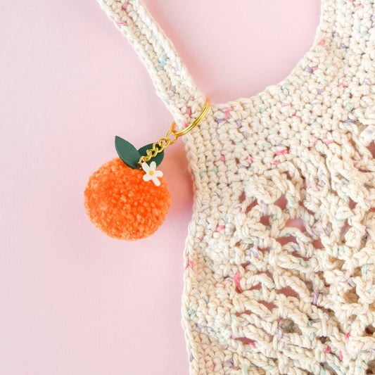 The Ponnery - Lunar New Year Mandarin Orange Pom Pom Keychain