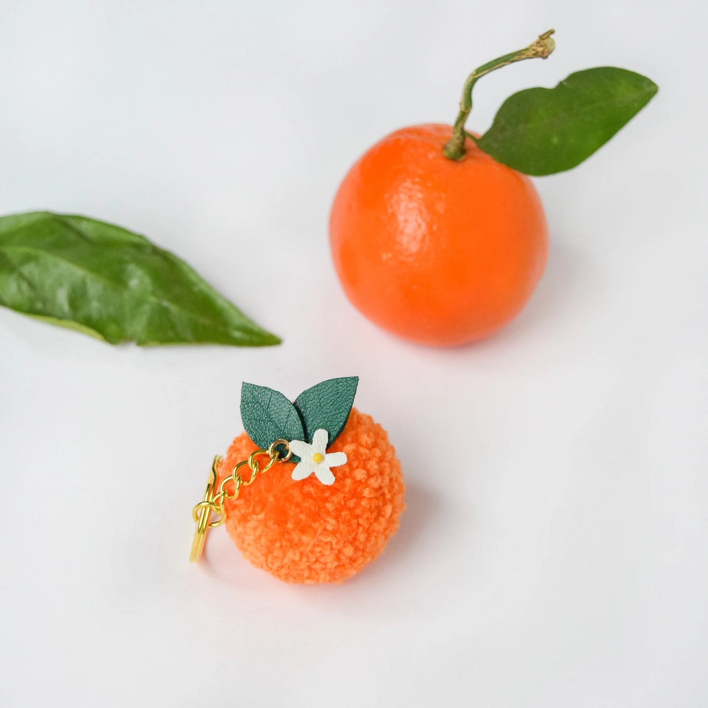 The Ponnery - Lunar New Year Mandarin Orange Pom Pom Keychain