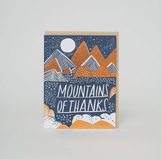 HELLO!LUCKY - Mountains of Thanks Letterpress Greeting Card