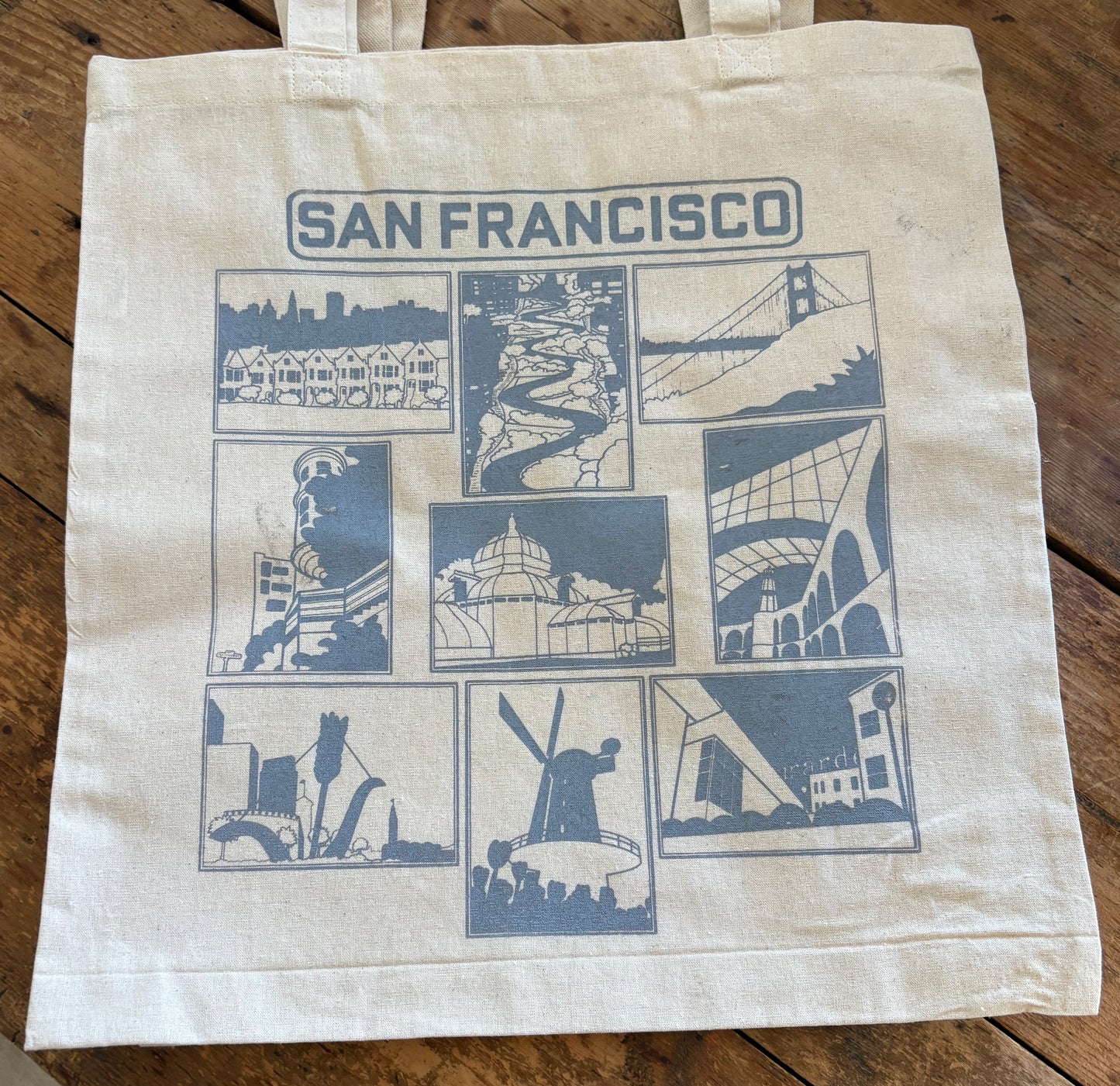 Anne Breedlove SF Postcard grey Tote