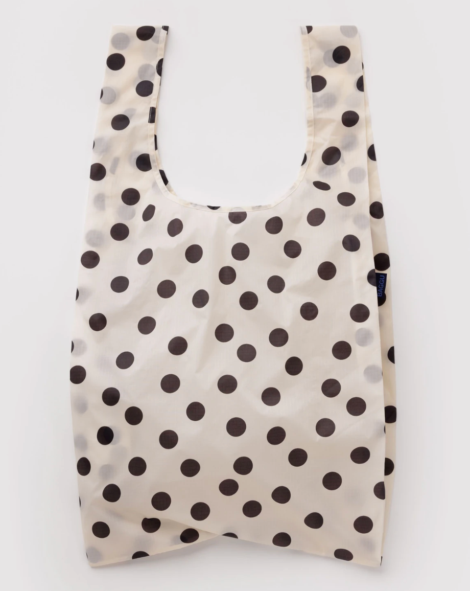 Baggu - Big Baggu - Cream and Black Polka Dot