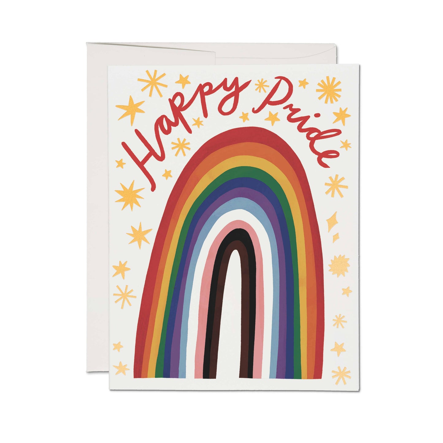 Red Cap Cards - Rainbow Pride greeting card: Single