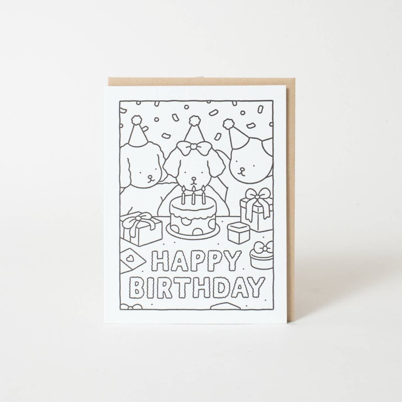 Bobbie Good - Happy Birthday Cake Party DIY Coloring Card