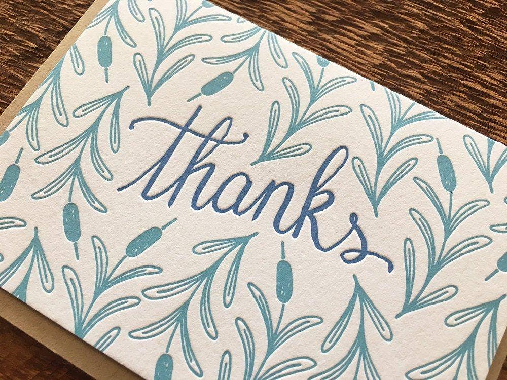Noteworthy Paper & Press - Cattail Thanks Card: Single Card