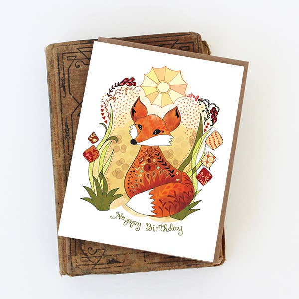 Cynla - Sun Fox Birthday Card