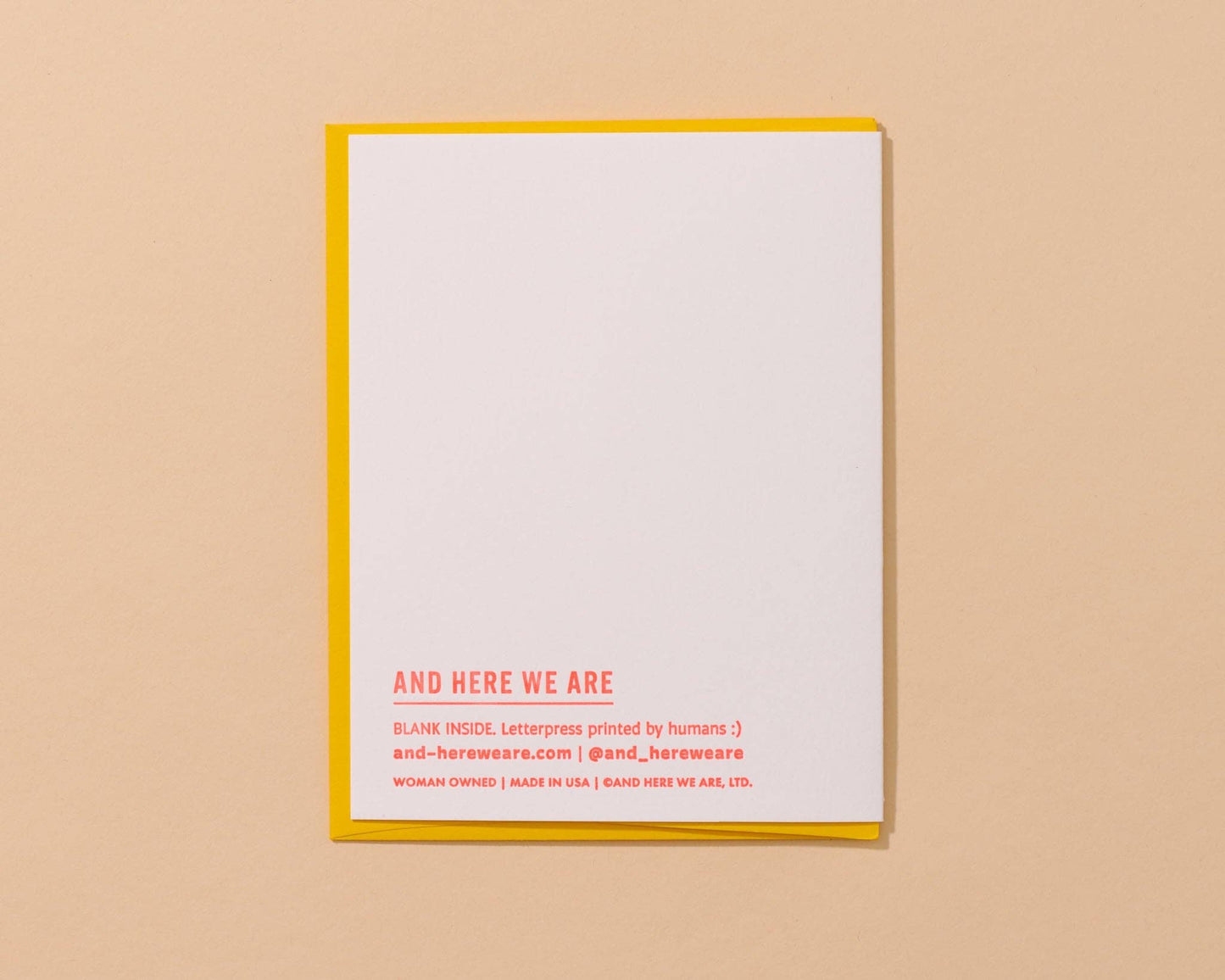 And Here We Are - Happy Birthday Hottie Letterpress Card - Hot Dog- Made in USA