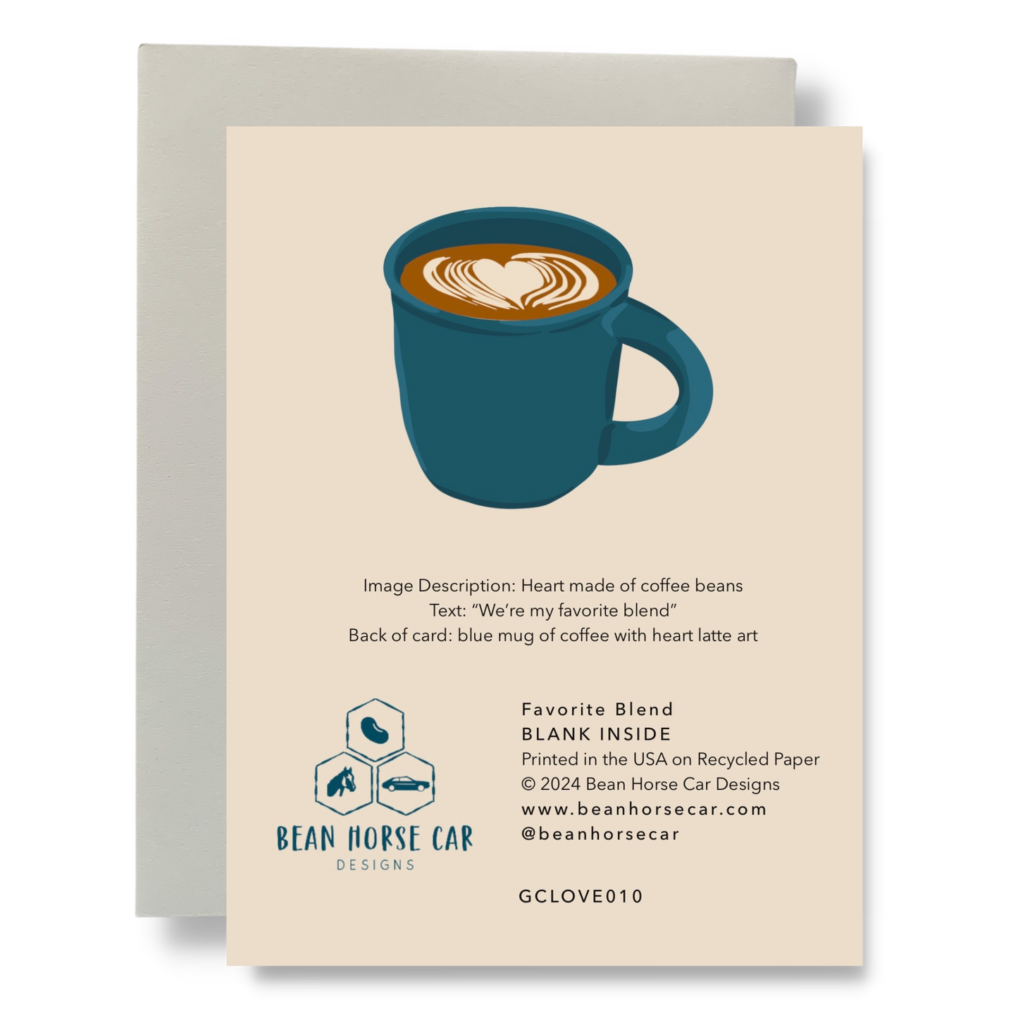 Bean Horse Car - Favorite Blend Greeting Card