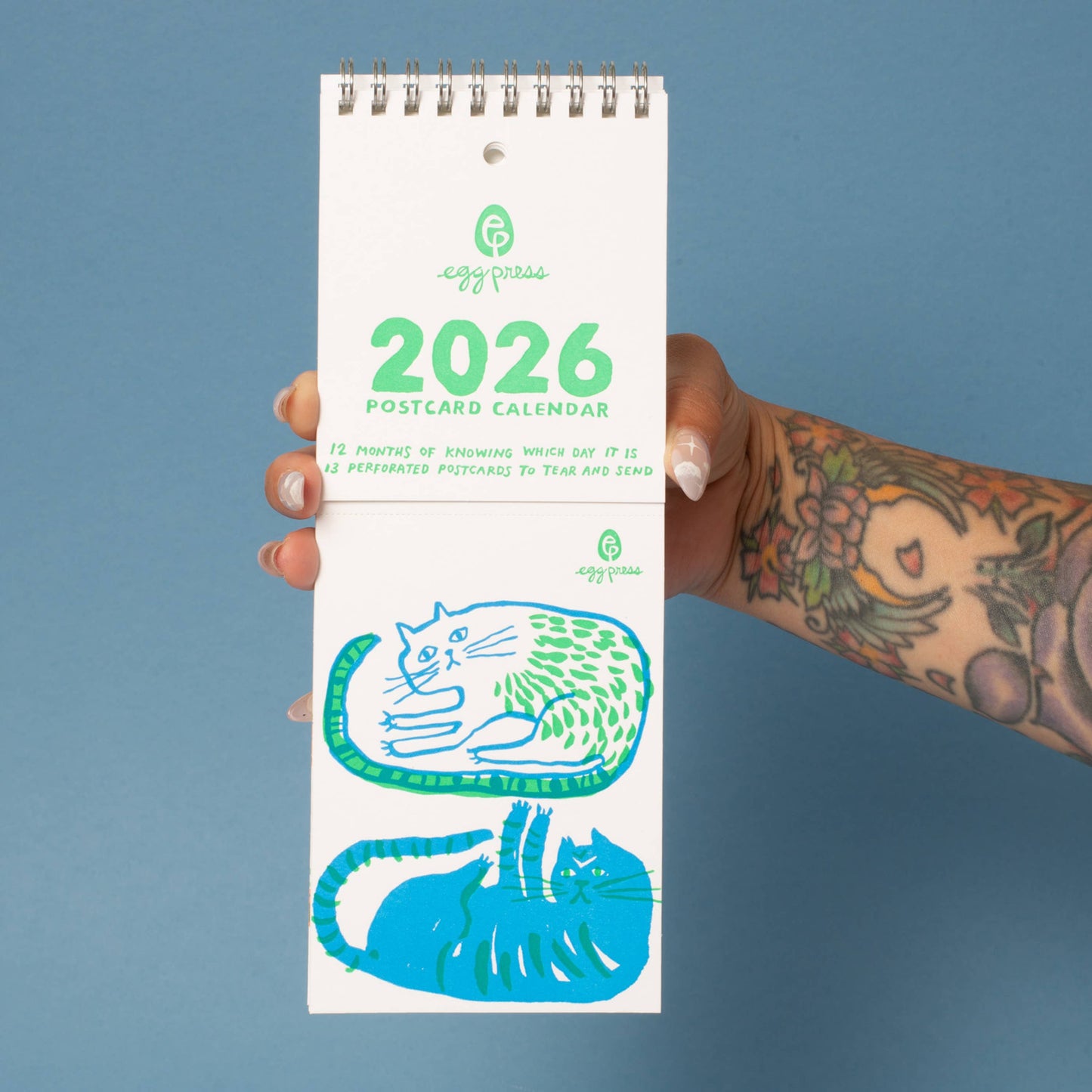 Egg Press Manufacturing - 2026 Letterpress Postcard Wall Calendar