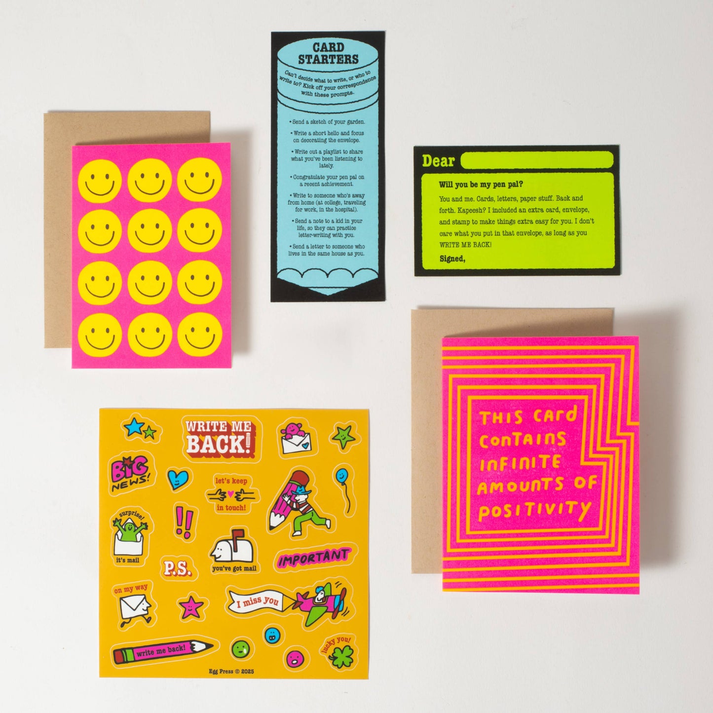 Egg Press - Positivity + Smiles Letter Writing Write Me Back Pen Pal Kit