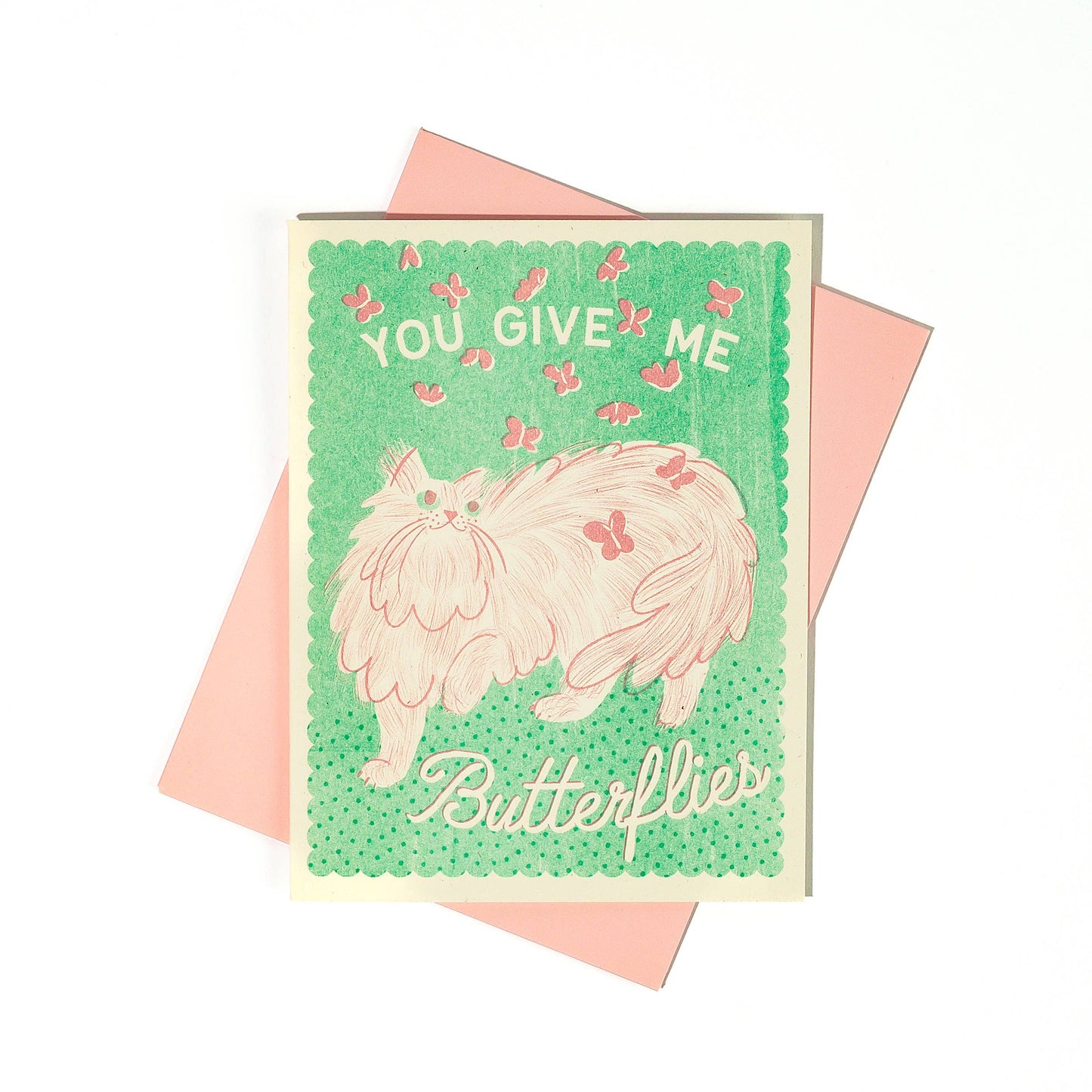 Bromstad Printing Co. - You Give Me Butterflies - Risograph Card