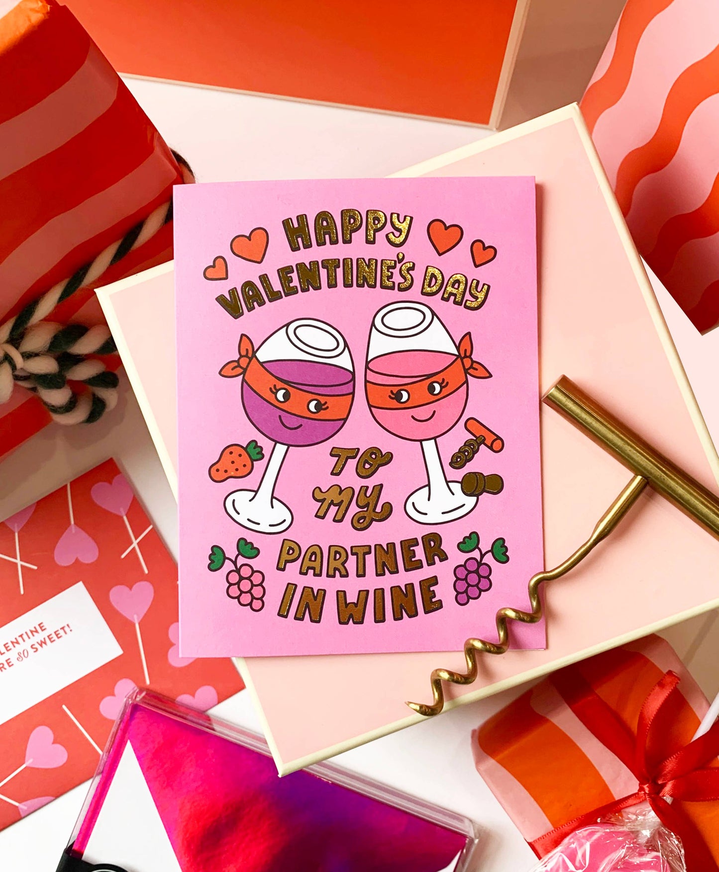 The Social Type - Partner In Wine Valentine's Day Card