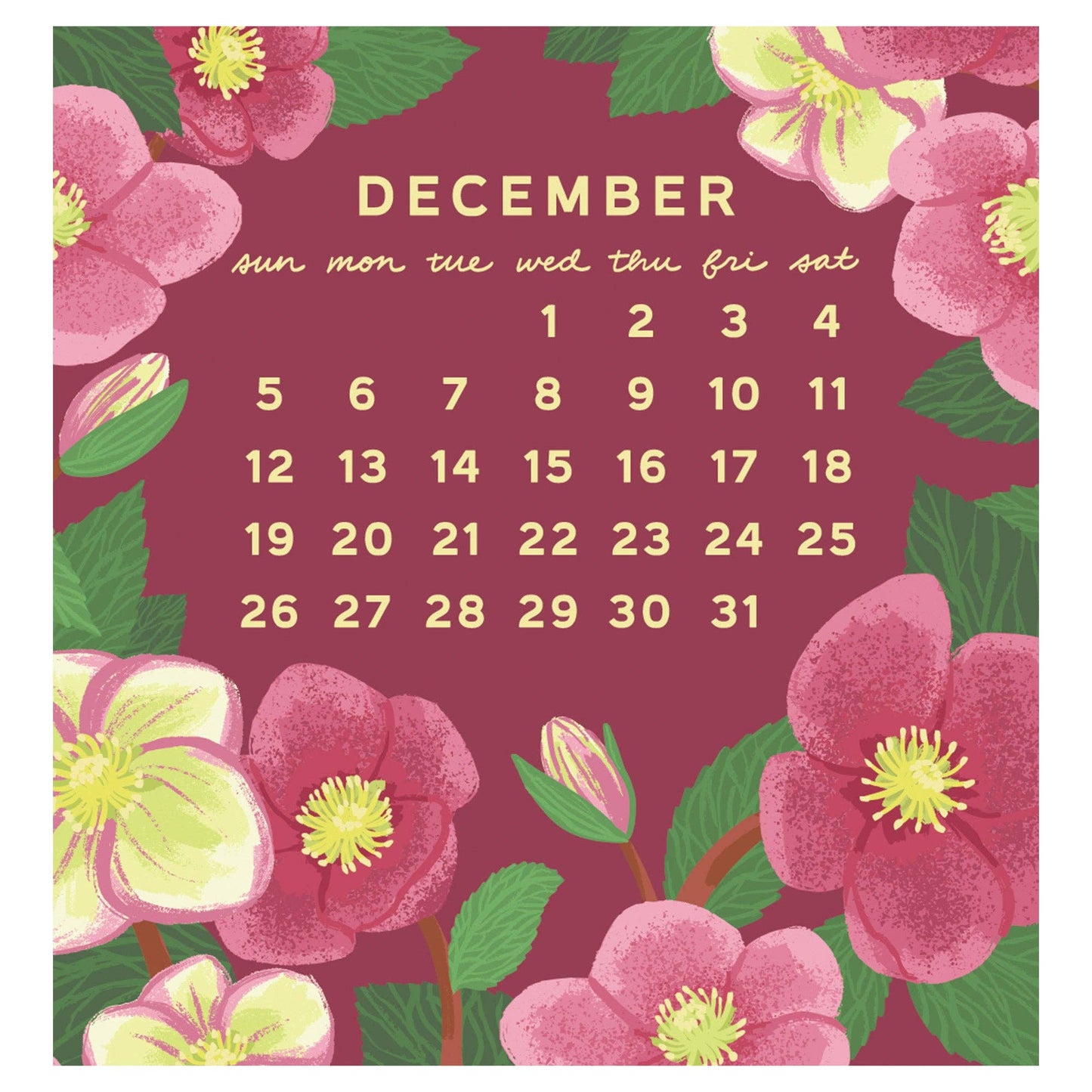 Smudge Ink - 2027 Flower Power Mini Calendar