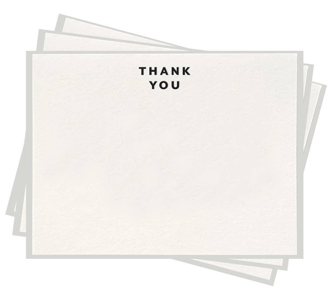 Dahlia Press - Thank You Flat Note - Letterpress Box Set of 8 Stationery