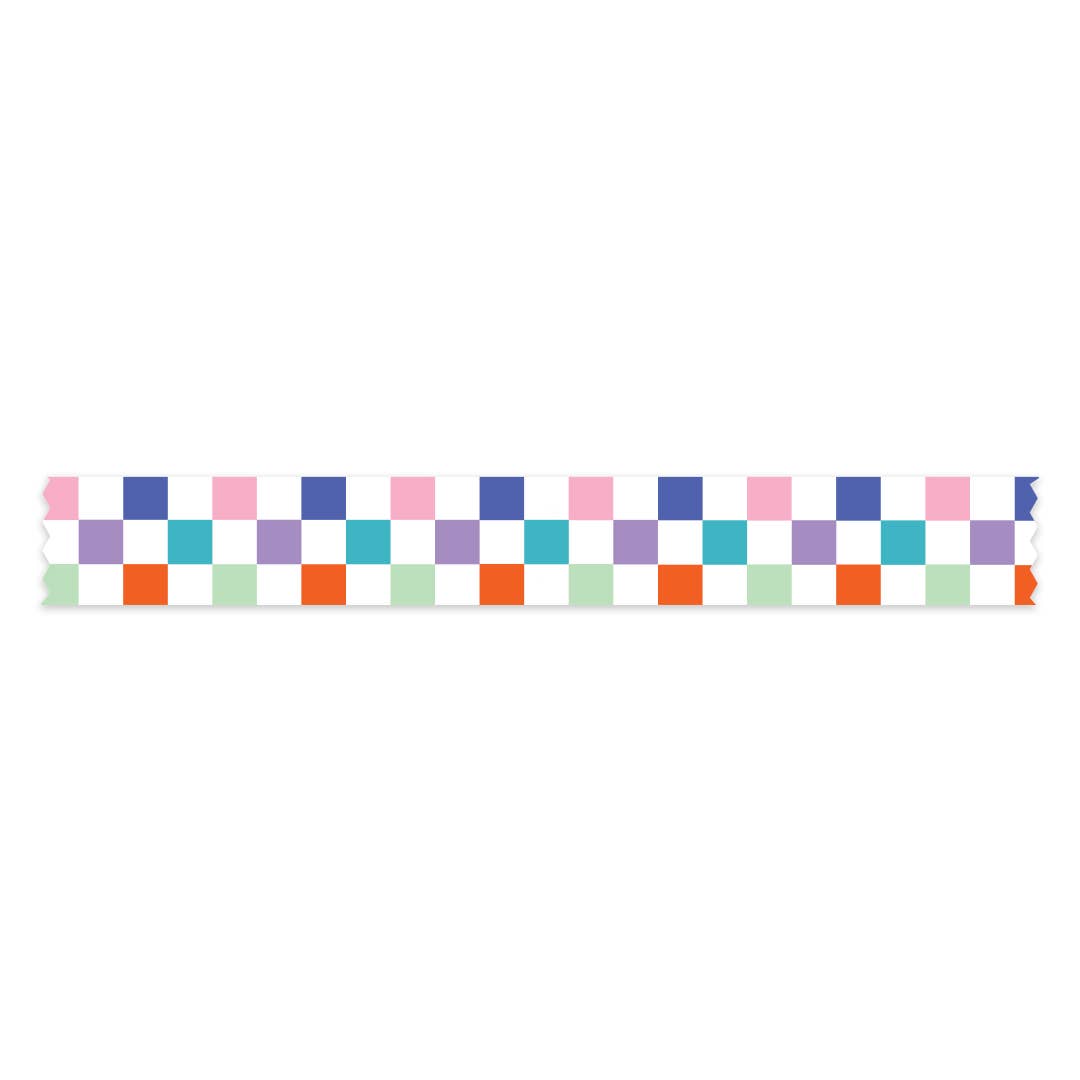 The Paper + Craft Pantry - Colorful Checkered Washi Tape - 25mm